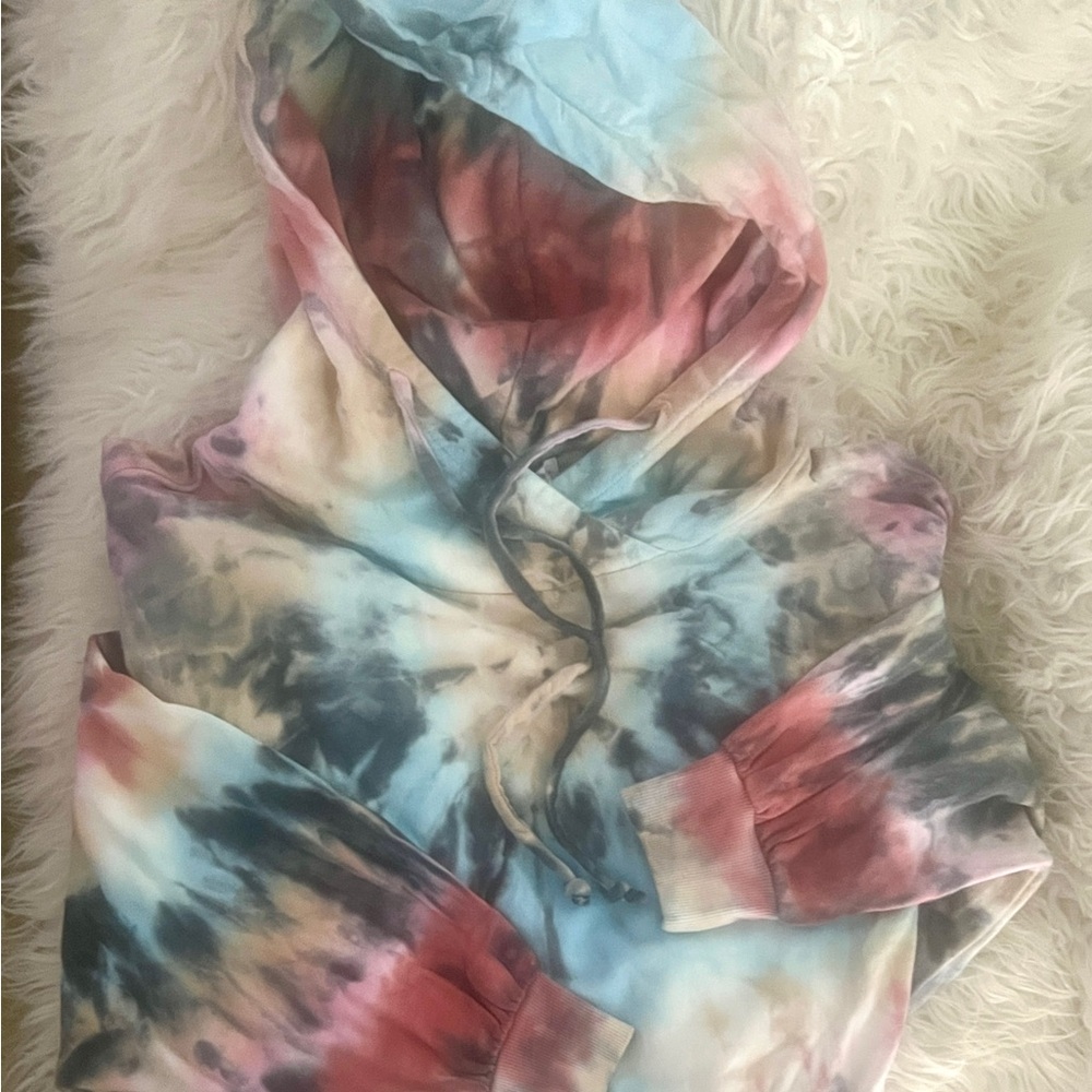 Young Fabulous Broke Tie Dye Dolman Sleeve Oversized Crop Hoodie! Sz S! So Soft!